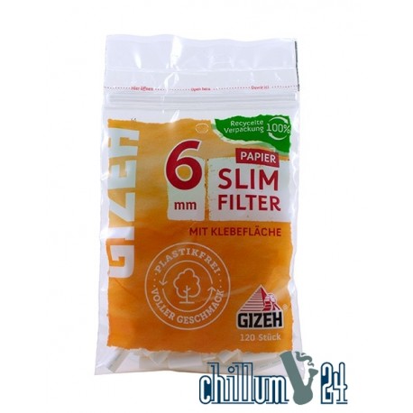 Cultimo - Gizeh Slim Filter mit Klebefläche 20x120er Beutel 6mm