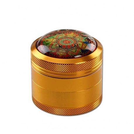 Black Leaf Grinder Mandala 50 mm Gold