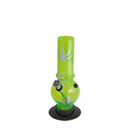 Acryl Mini Bong Bubble Straight LEAF Green 20 cm